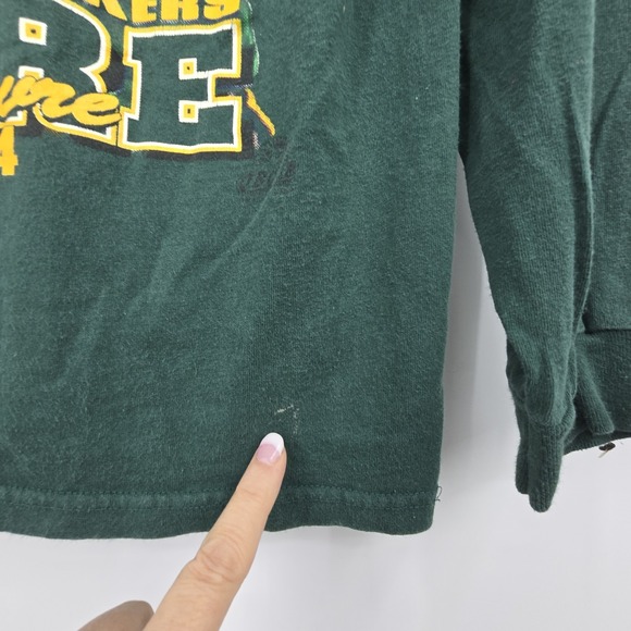 Vintage 1996 NFL Brett Favre #4 Green Bay Packers Crewneck T-shirt Youth 10-12 - Picture 3 of 11